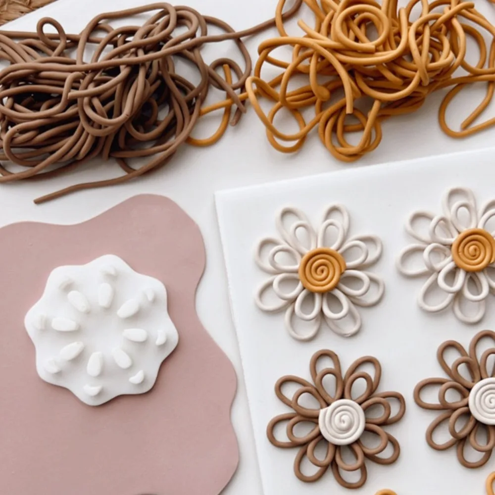 

Мягкая керамическая филигранная форма для полимерной глины, серьги с цветком ромашки, инструмент «сделай сам», резак для глины, креативное изготовление ювелирных изделий из глины и цветов