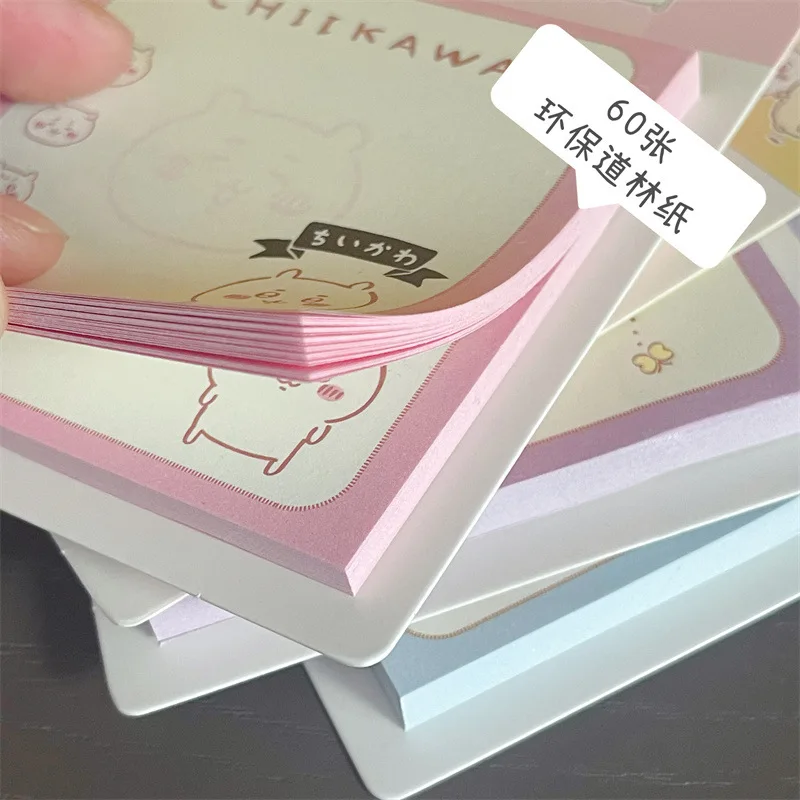 Chiikawas Kawaii Cartoon Sticky Note Thick Message Paper Notepad Decorative Stickers School Supplies Cute Girl Christmas Gift