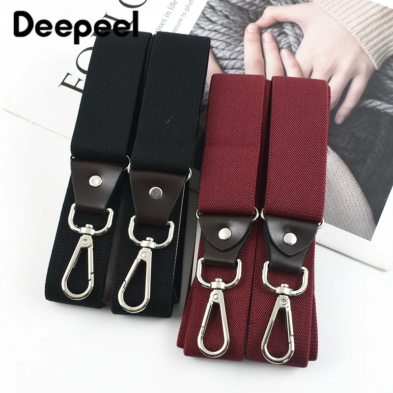 Tirantes para hombres y adultos, 3 ganchos de Clip, arnés de correa elástica, tirantes para pantalones, accesorios para cinturones, 3,5x120cm, 1 ud.