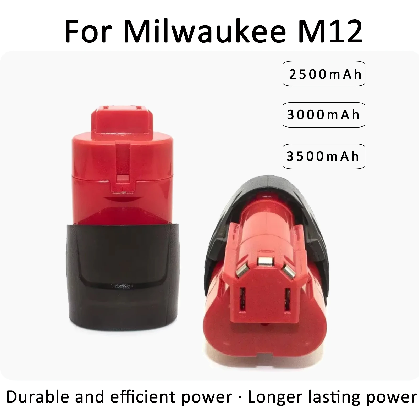 Battery for Milwaukee M12 XC Wireless Tools 48-11-2402 48-11-2411 Battery 48-11-2401 MIL-12A-LI. 12V 3.5Ah rechargeable 3500mAh.