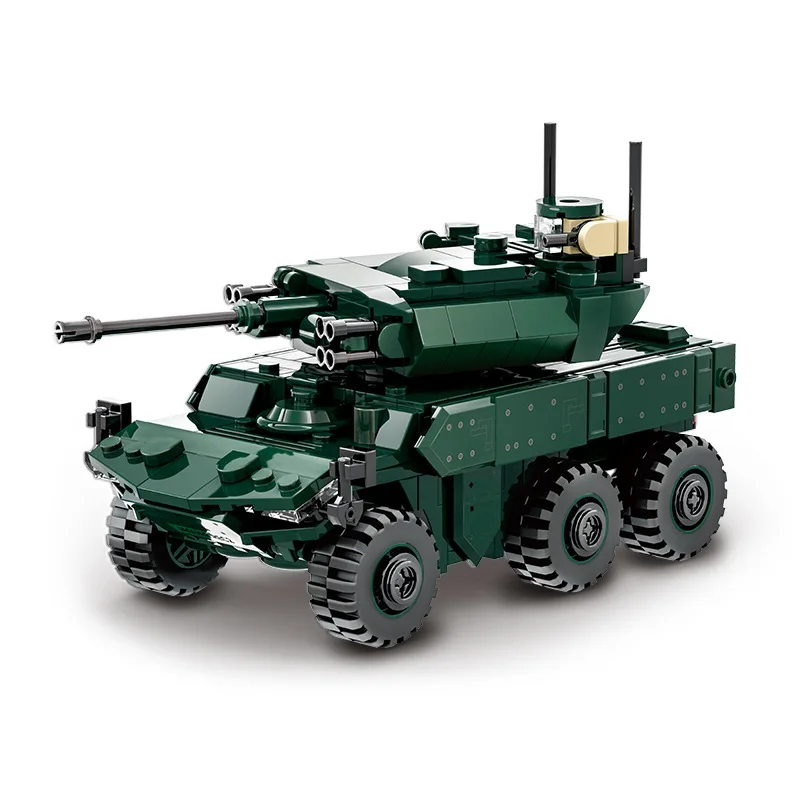 

Germany Pumas Infantry Fighting Vehicle Modern Military EBRC Jaguar Model Building Block WW2 Construction Bricks Toys For Gift