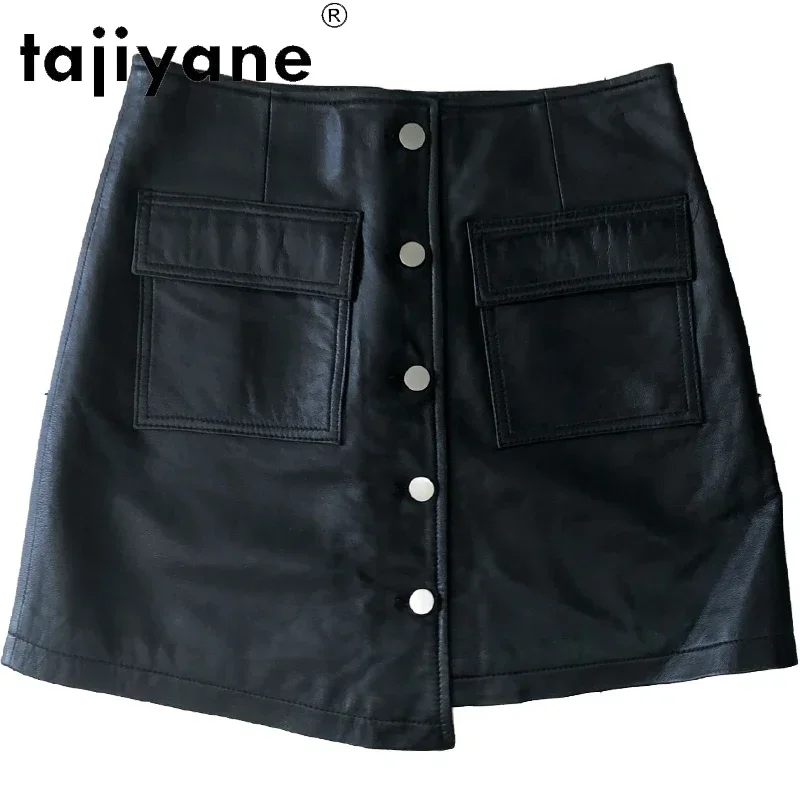 Tajiyane Mini Skirts for Women Korean Fashion 100% Sheepskin Leather Skirt High Waist Skirt clothes 2021 Jupe Femme Pph4729