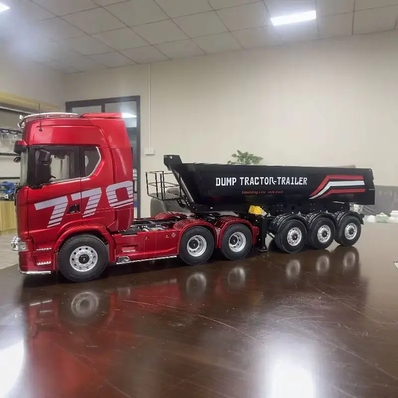 Modelo de Trailer Semi-Reboque Elétrico Huina 1509 1/18 para Caminhão Trator RC 1501 com Suporte para Luz Traseira e Sem Sistema de Som