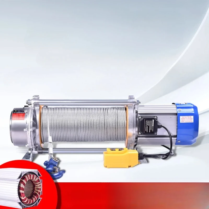 220V hoist winch 3 tons household crane fast electric hoist silent freight elevator decoration lifting 1t-1.2t