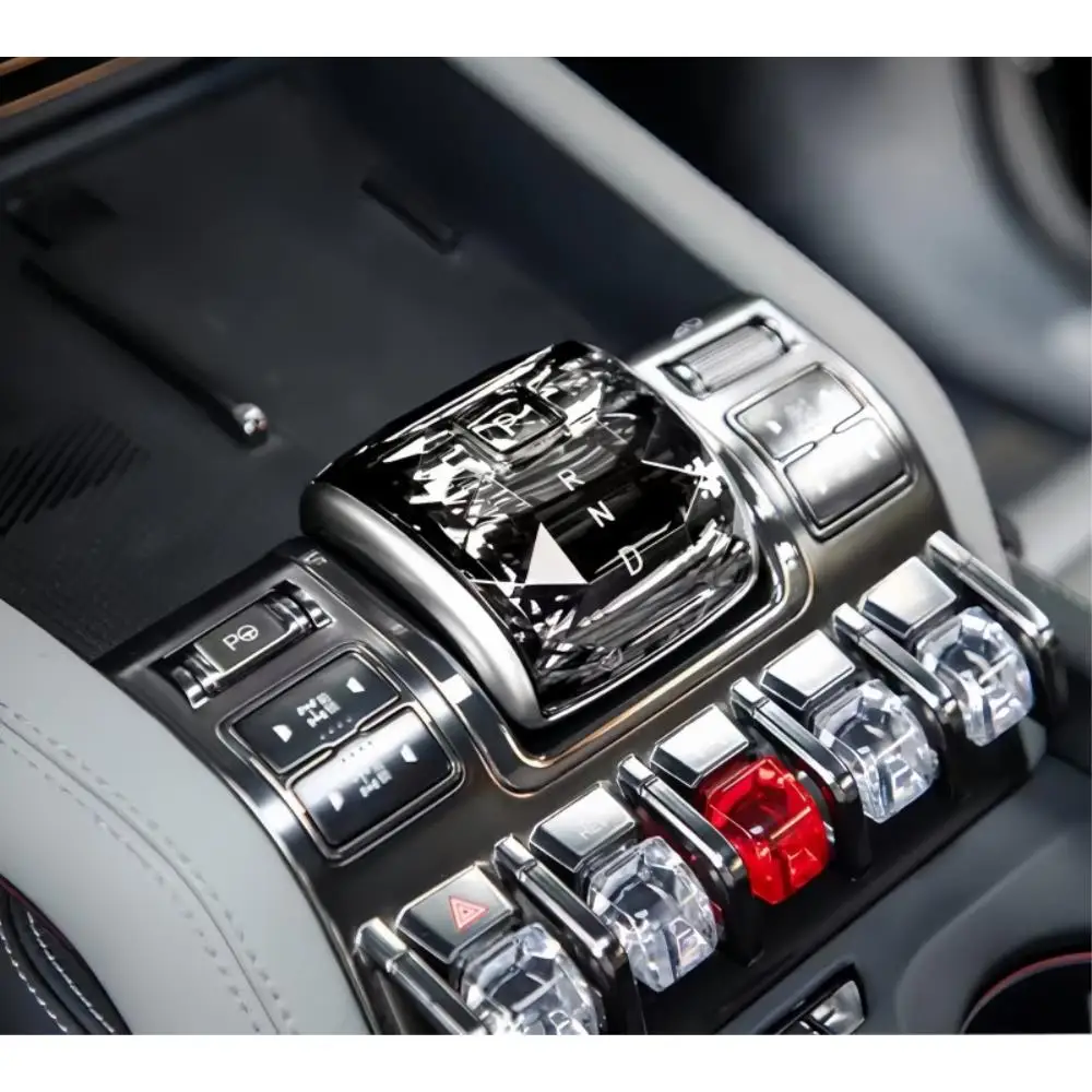 Car Upgrade For BYD Leopard 5 Leopard 8 Crystal Gear Panel Shift Knob Cover Modified Center Console Snap-On Decoration Interior