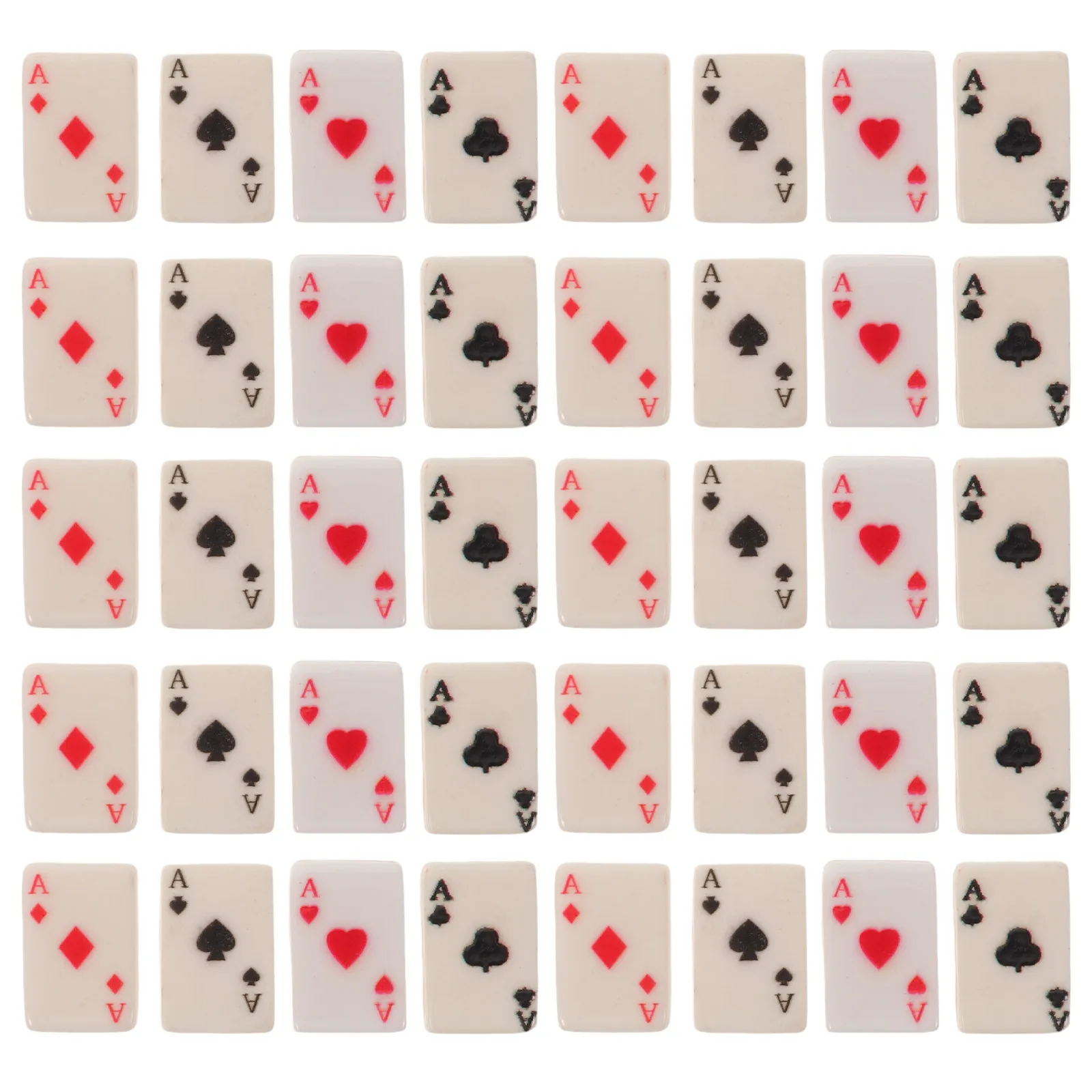 80 Pcs Mini Playing Cards for Dollhouse Decor, Tabletop Game Accessories, Micro Landscape & Miniature Scene Props