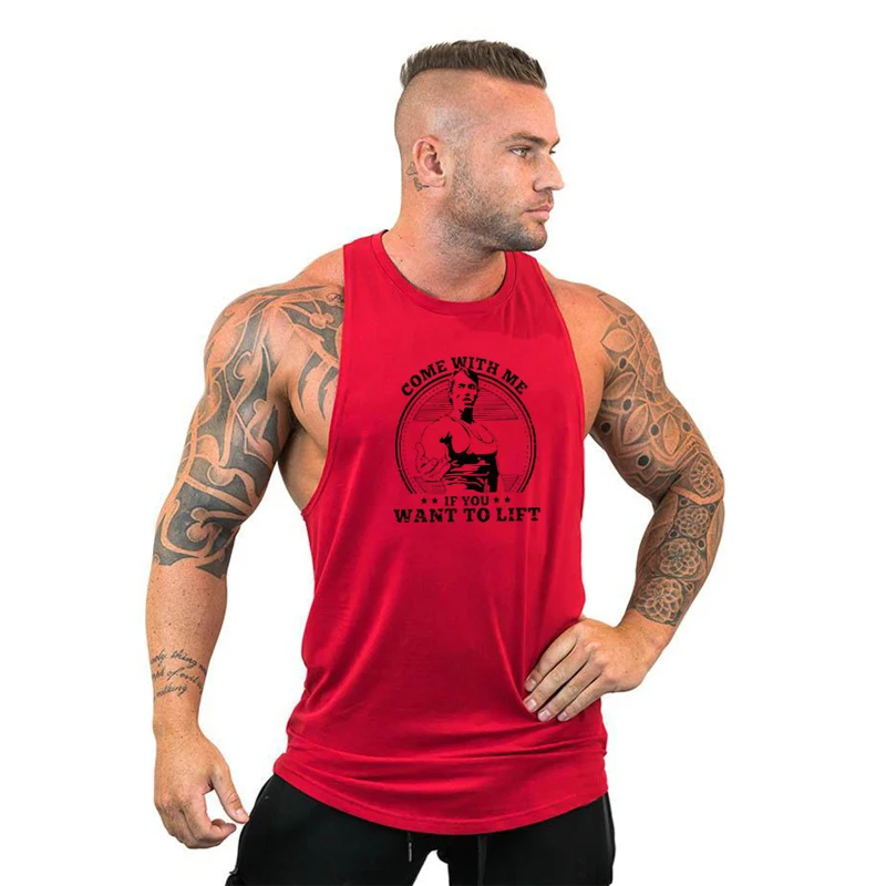 Come with Me If You Want To Lift Arnold Cotton Gym Clothing Bodybuilding Tank Top Men Fitness Singlet Muscle Sleeveless Shirt