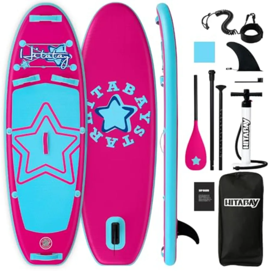 

paddle board for outdoor water activities, durable PVC material, blue color, lightweight and stable design with wide non-slip d