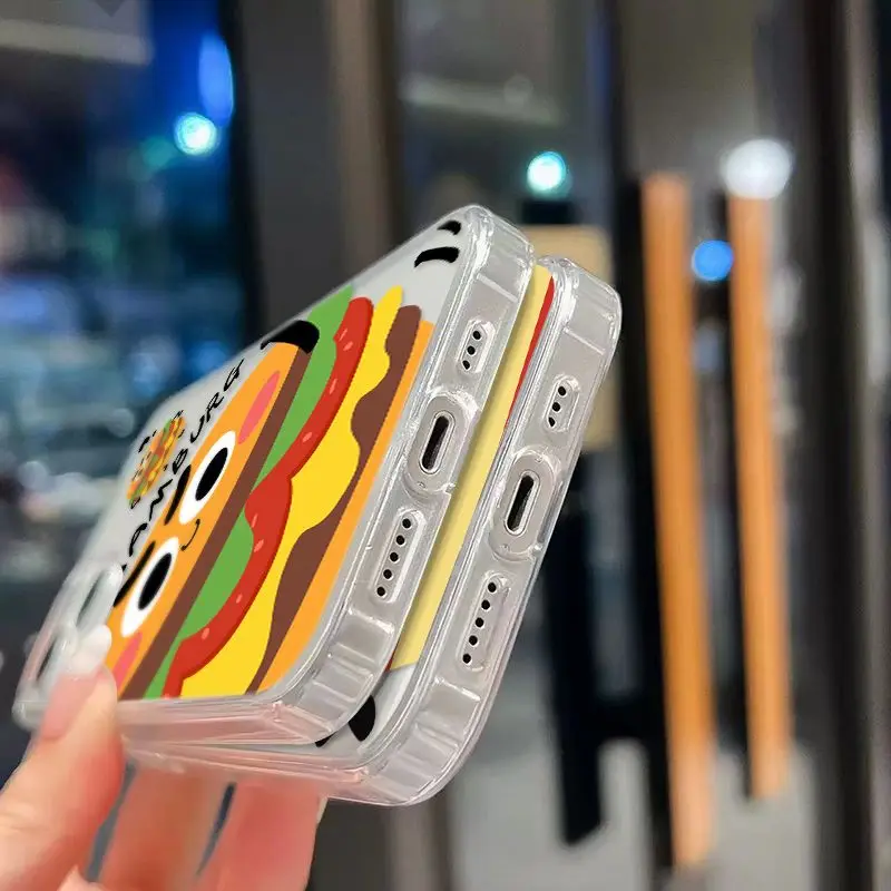 Funny Hamburger Fries Couple Magsafe Magnetic Phone Case for iPhone 16 15 14 13 12 11 8 7 Plus Pro Max X XR XSMax Soft Tpu Cover #3