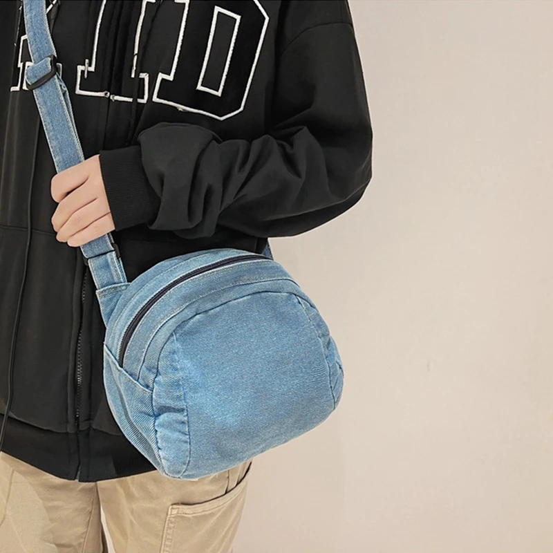

Mini Denim Shell Crossbody Bag for Women Shoulder Purse Aesthetic Handbag Cell Phone Bag with Adjustable Strap