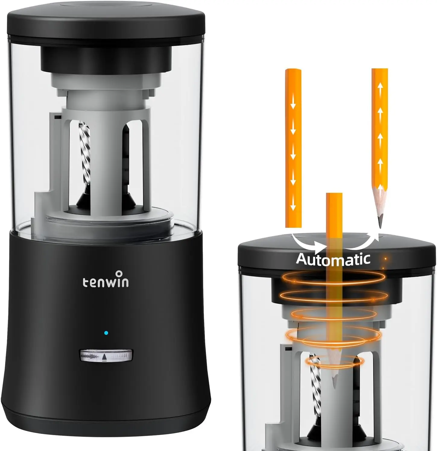 

Автоматическая электрическая точилка для карандашей 6-8 мм, перезаряжаемая, с быстрой заточкой и регулируемыми насадками