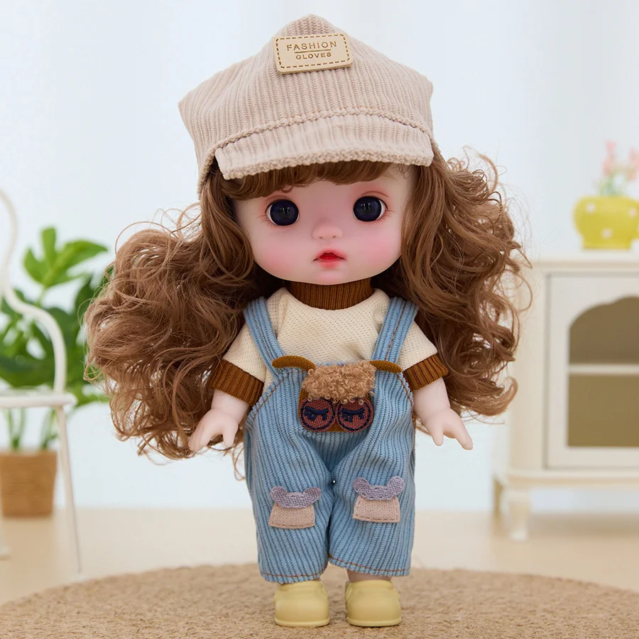 9inch Realistic Newborn Baby Doll Toy Sweet Face Reborn Doll With Clothes Long Hair Baby Girl Jointed Movable Doll Birthday Gift