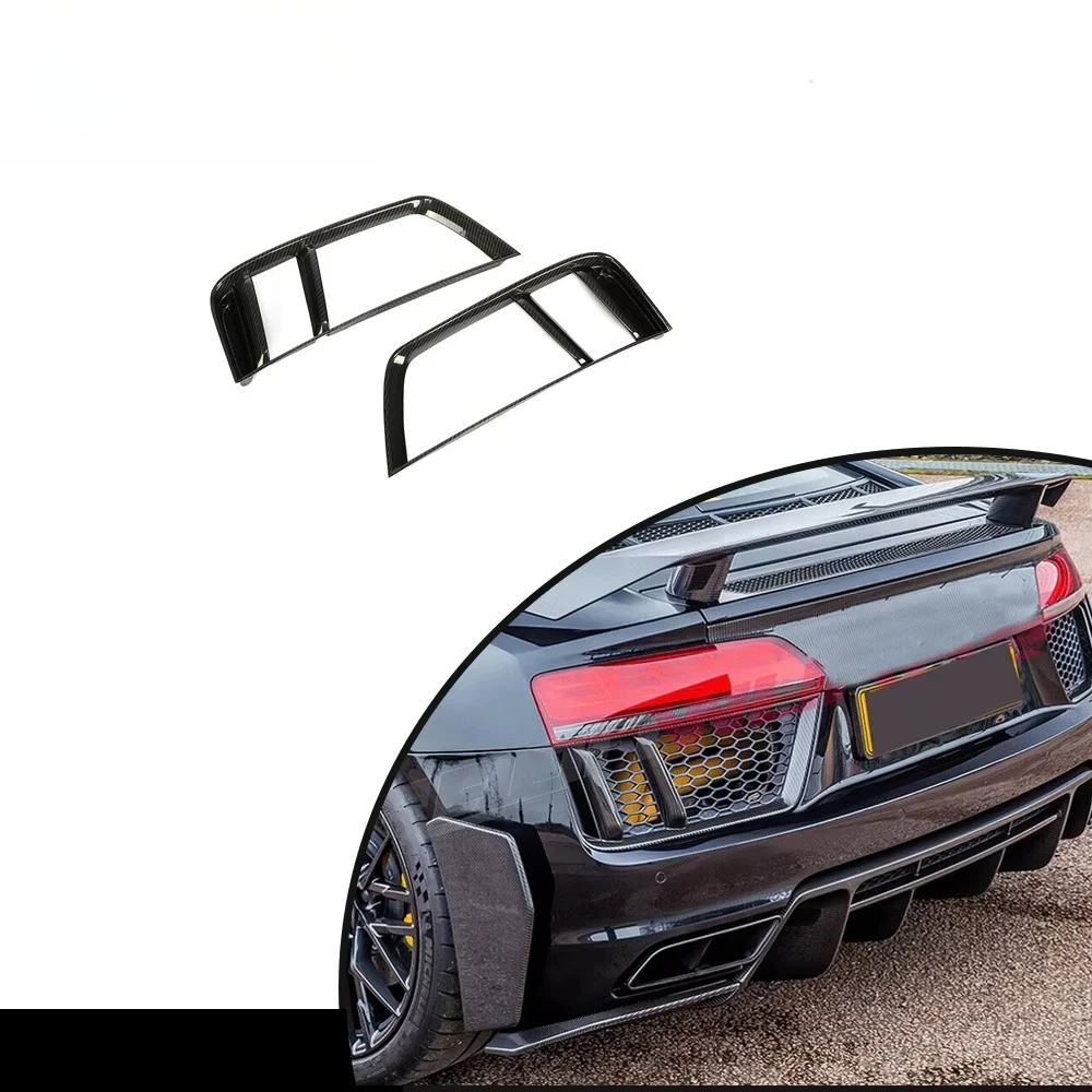 Customized product ForAudi R8 2-Door 2016-2018 Carbon Fiber Rear Bumper Air Vent Grill Cover Trims