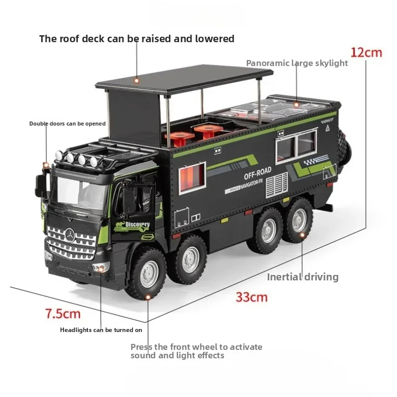 1/18 alliage NOMADIX RV modèle retirer son et lumière jouet voiture Simulation Camping véhicule enfants garçon cadeau Collection Miniature