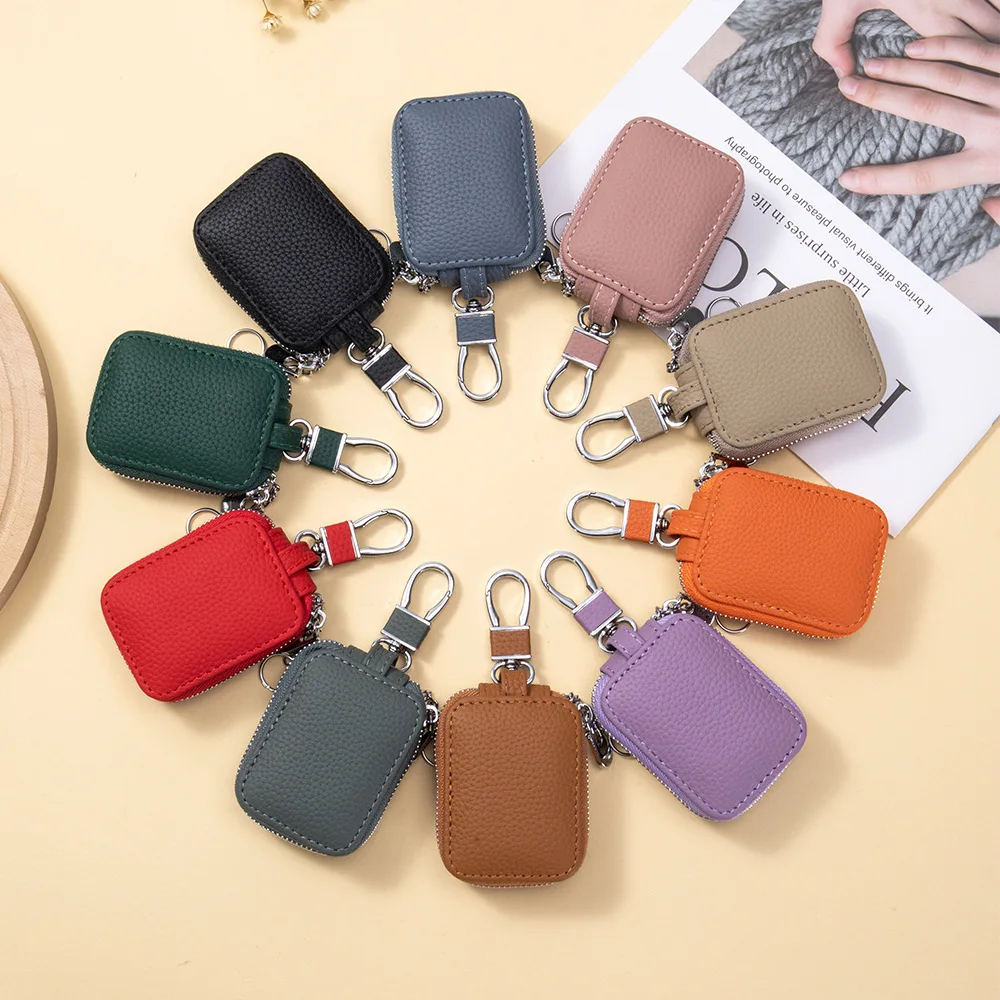 For Airpods Airpods 3/pro/2 Genuine Leather Protective Case Multi-function Key Case Anti-drop Anti-scratch Travel Earbud Pouch