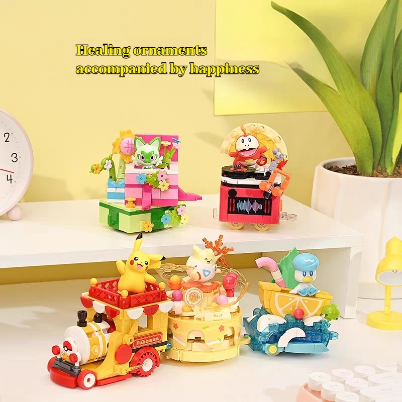 100% Original Keeppley bloque de construcción Pokemon Pikachu fiesta desfile estatuilla decoración modelo creativo juguetes para niños regalos para niñas