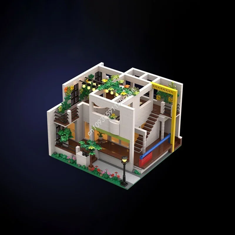 1295pcs MOC Benacerraf 하우스 Micheal Graves 모듈형 모델 빌딩 블록 DIY 아이디어 교육 장난감 벽돌 크리스마스 선물 어린이
