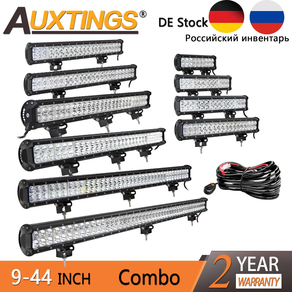 AuxEUROPEAN-Barre lumineuse LED tout-terrain, Projecteur LED, Lampe de travail pour Jeep, Voiture, Camion, 4x4 SUV RL, 20 pouces, 126W, 12 en effet, 22 en effet, 20 en effet, 12V, 24V