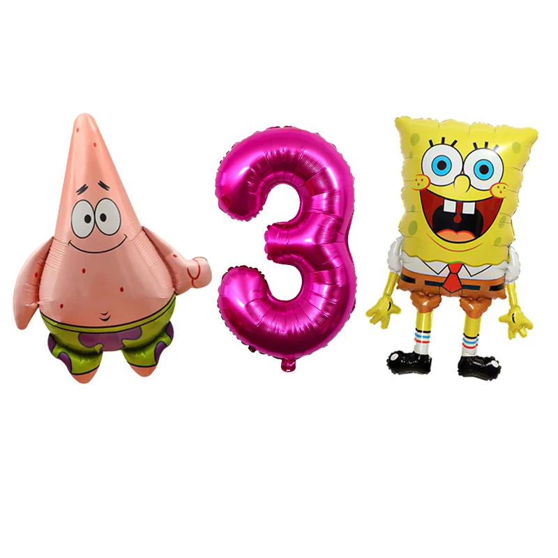 SpongeBob Schwammkopf Charakter-Luftballons Niedliche Cartoon-Partyballons für Jungen Mädchen Geburtstagsfeier-Dekorationen – Detail 12