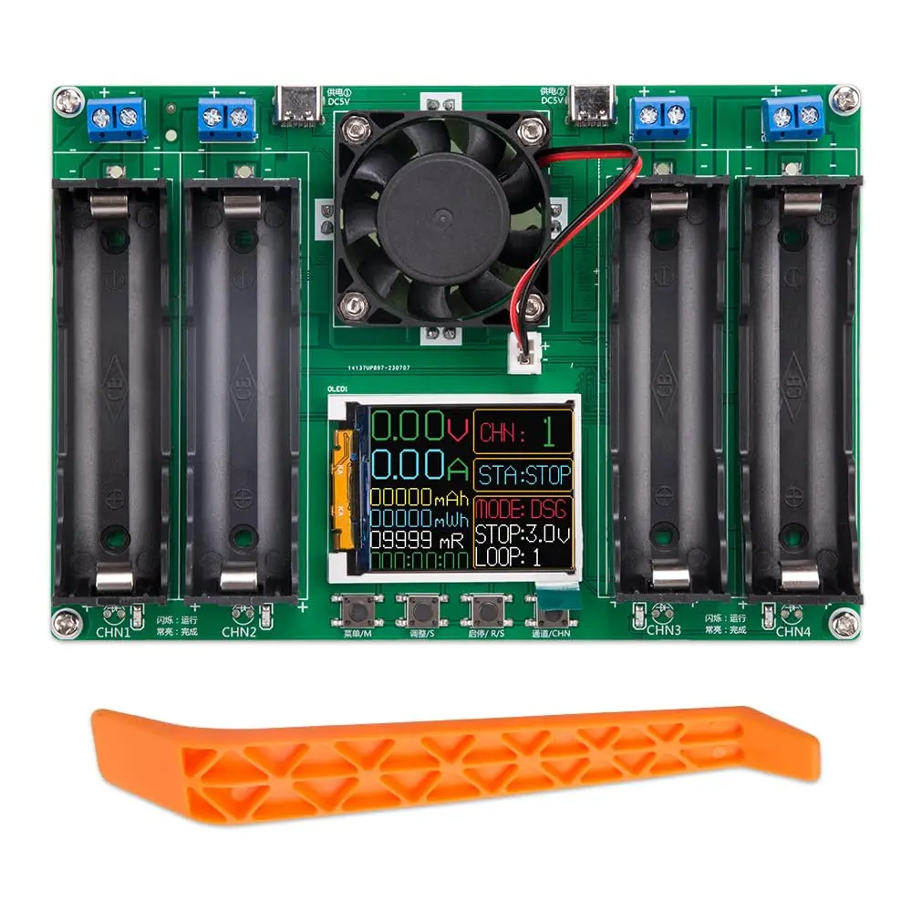 Type-C LCD 4/1 Channel Display Battery Capacity Tester MAh Lithium Digital Battery Detector Module For 18650 Battery Tester 