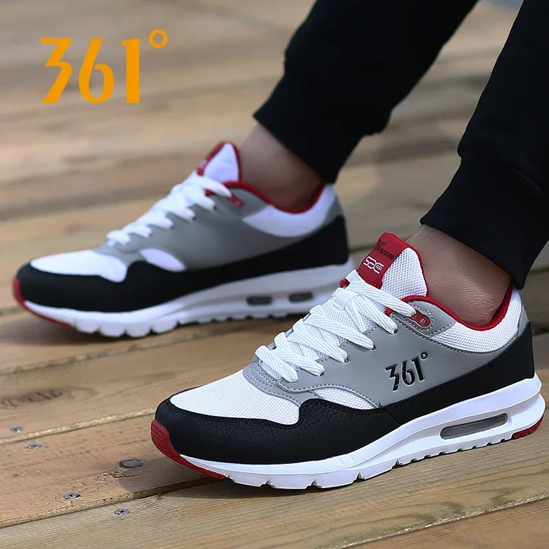 361 Men's Shoes Running Mens Sneakers Air Cushion Sport Shoes Mesh Breathable Black Sport Sneakers Boots