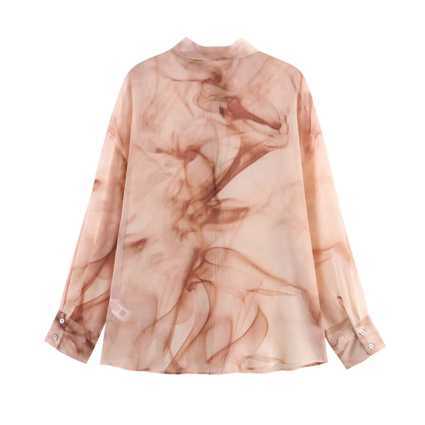 Nuova camicia stampata tie-dye da donna 2025 Abbigliamento da donna dal design monopetto elegante e versatile alla moda