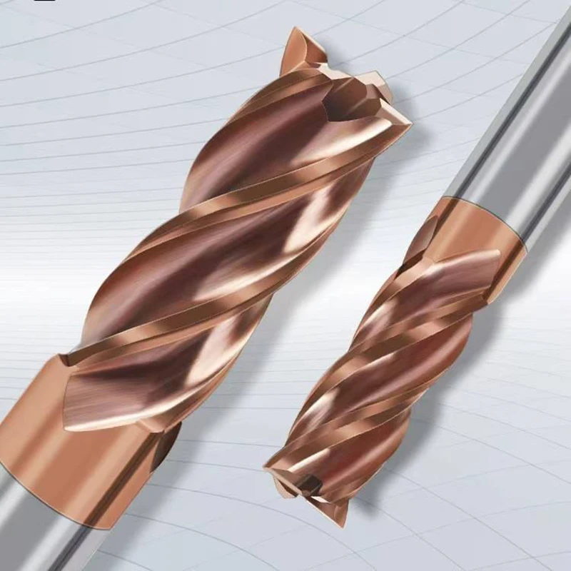HRC55 4 Fluiten Wolfraamcarbide Frees Frees CNC Tool Legering Coating Platte Frees 1-20 Voor Metaal staal Verwerking
