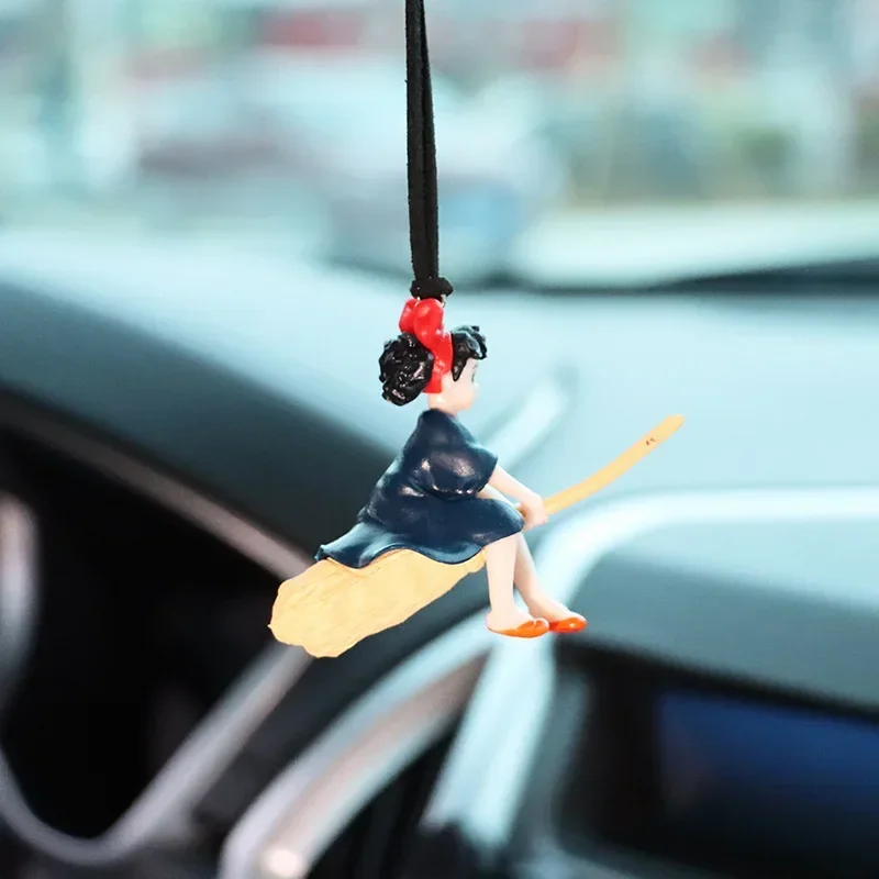 Car Ornament Broom Girl Magical Witch Hanging Pendant Broomstick Girl Swing Interior Hanging Decoration Interior Accessories