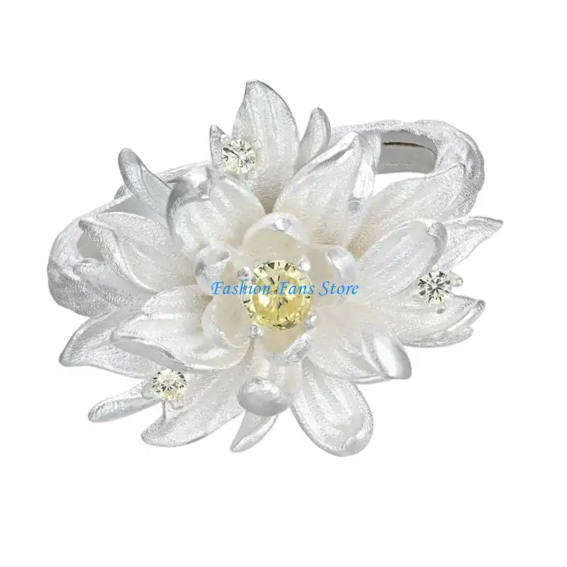 Enamel Blue Flower Rings Handcraft Jewelry Untuk Hadiah Acara Khususnya