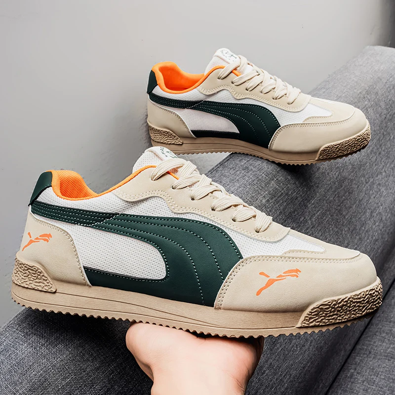 

Мужская повседневная обувь большого размера, весенне-осенние дышащие удобные винтажные кроссовки, модные уличные нескользящие кроссовки на шнуровке для бега