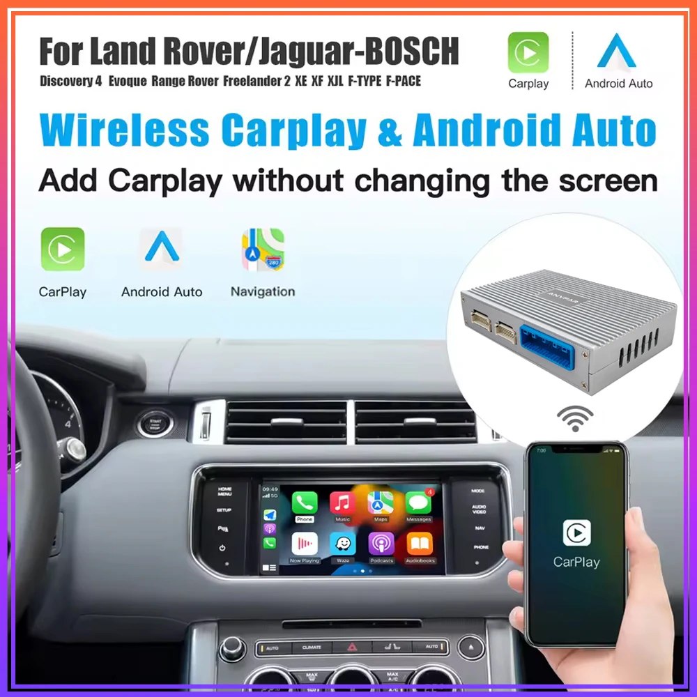 Wireless CarPlay Android Auto Retrofit Kit Decoder Box for Lander Rover Ranger Rover Evoque Discovery 4 Freelander 2012-2016