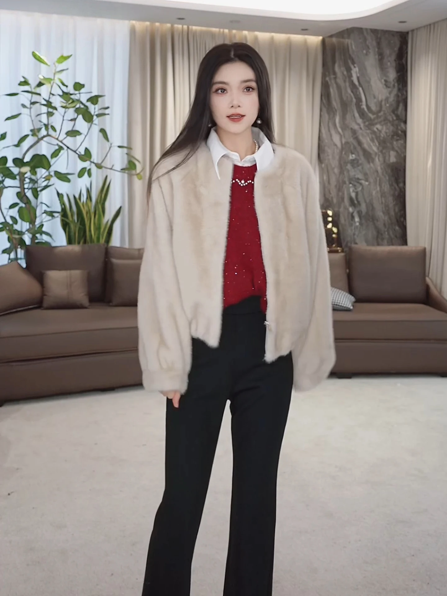 

Женская короткая шуба Kanyu LA.eila: корейский стиль, теплая, на шнурке, осень-зима, новинка, из бархатного материала, приталенный крой