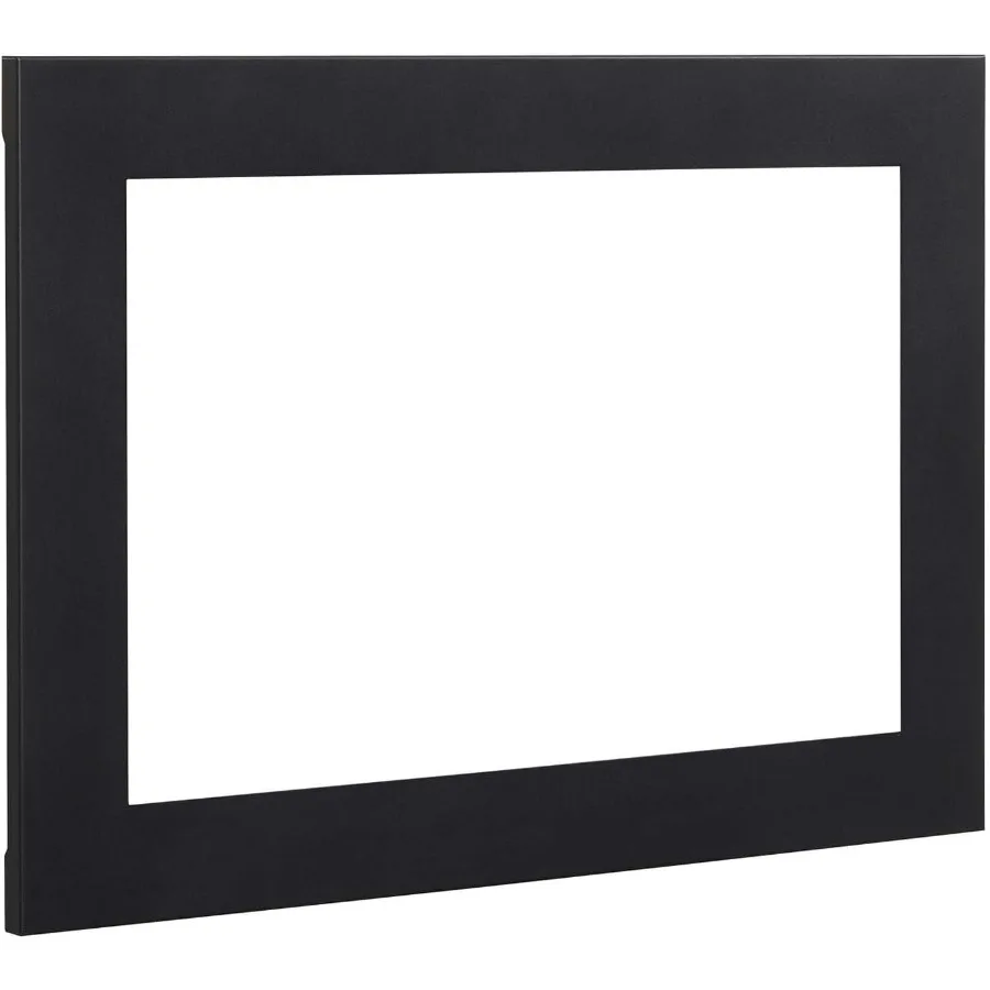 

26 Flush-Mount Trim Kit for In-Wall Electric Fireplace Insert Metal Finish Modern Black Seamless Installation and Enhanced Heat