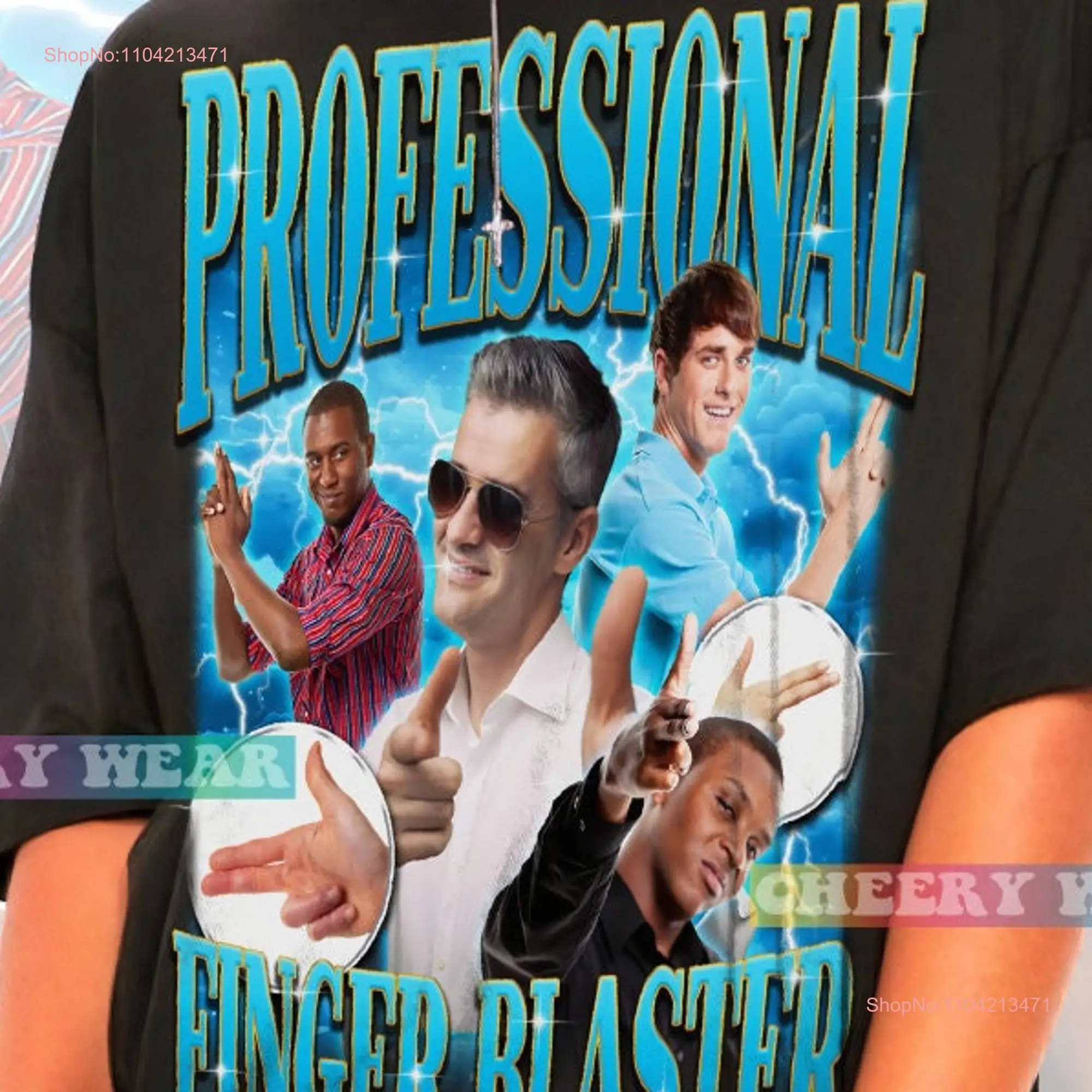 Professional Finger Blaster T Shirt Funny For Friends 90s Meme Sarcastic Friend long or short sleeves