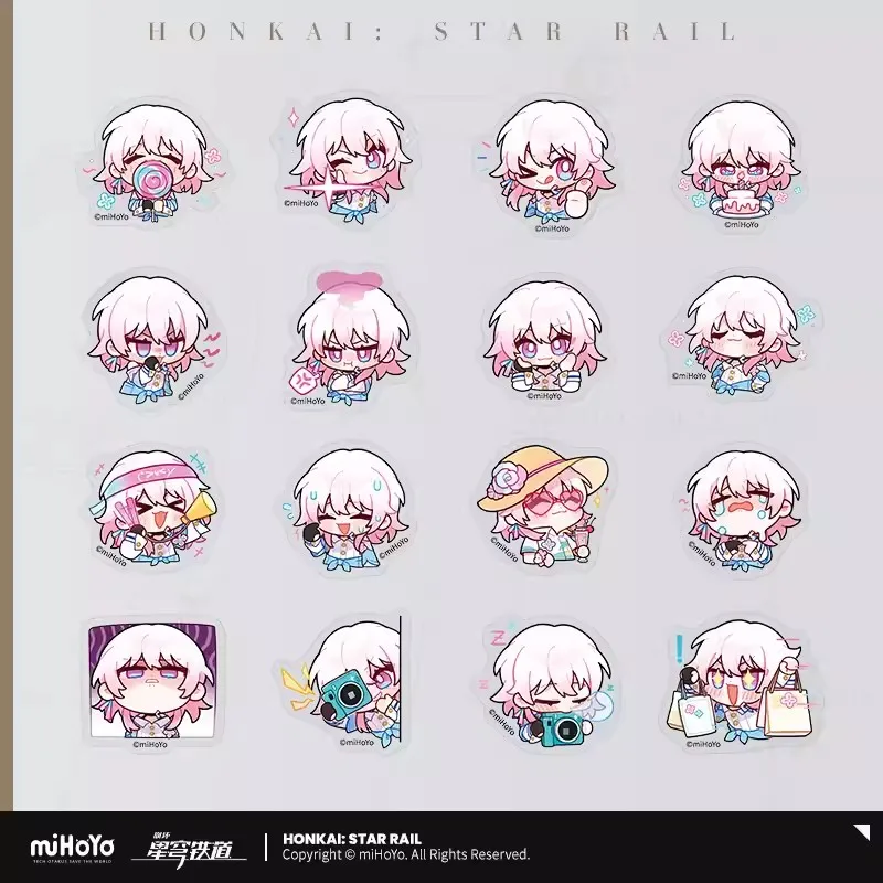 Предварительная продажа miHoYo официальный Honkai Звездный рельс POM выставочный зал серия квадратный Q версия наклейки пакеты Cos Хэллоуин подарки на день рождения