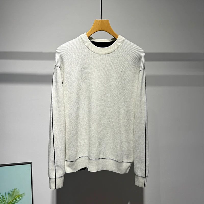 

Faionable Casual Knitted Sweater Men's Autumn Winter Patchwork Design Simple Luxury Versatile Comfortable Breathable Sweats...