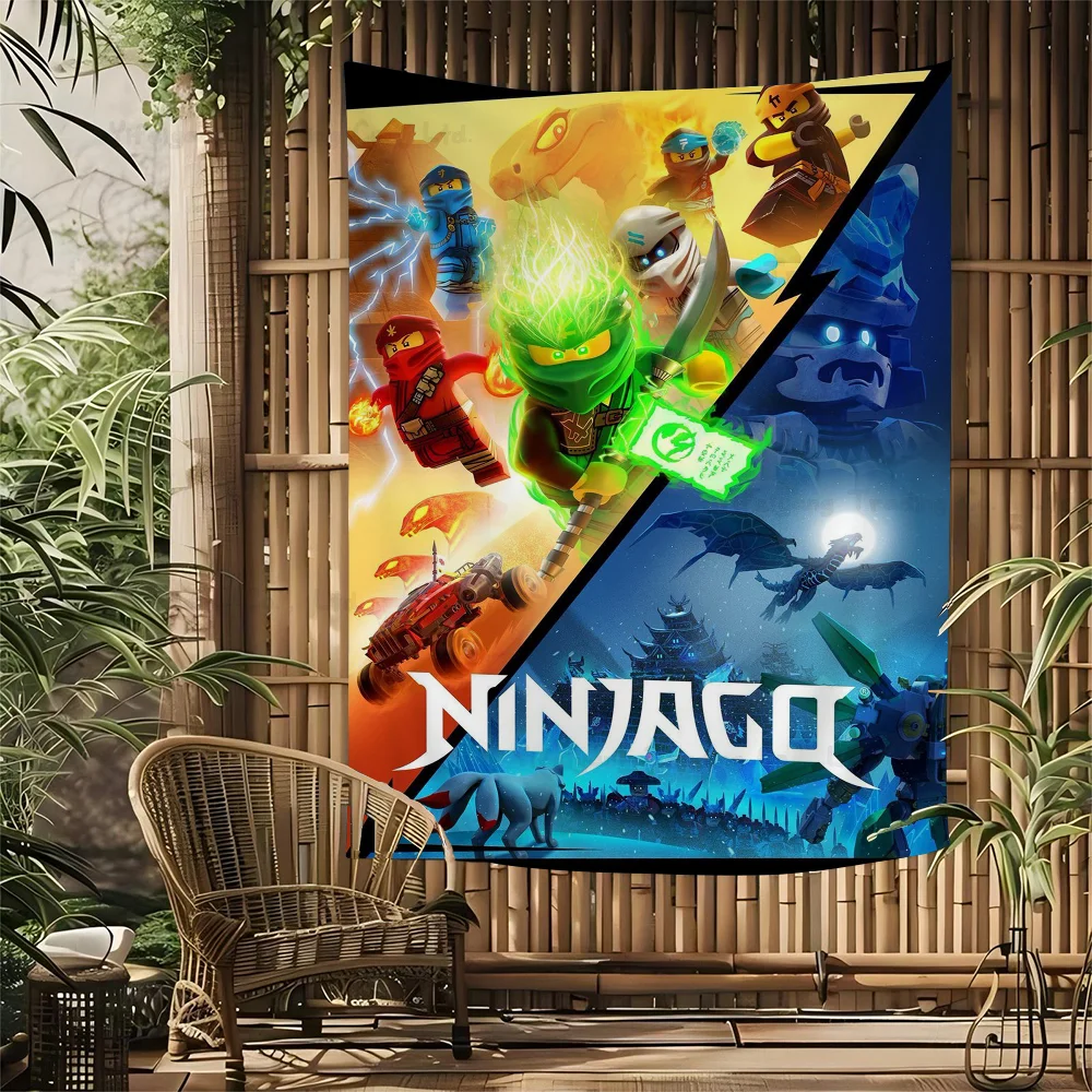 Cool Cartoon-N-Ninjago Printed Large Wall Tapestry Hanging Tarot Hippie Wall Rugs Dorm Home Decor