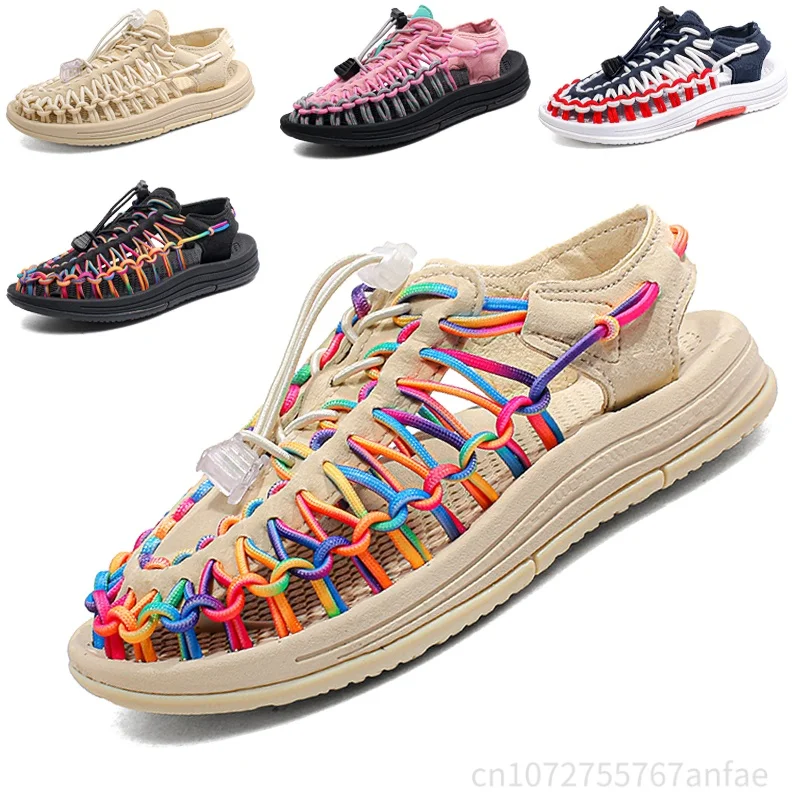 

Summer Children Sandals Fashion Handmade Weaving Design Beach Sandals Casual Flat Sandals Boys And Girls Outdoor Wading Shoes