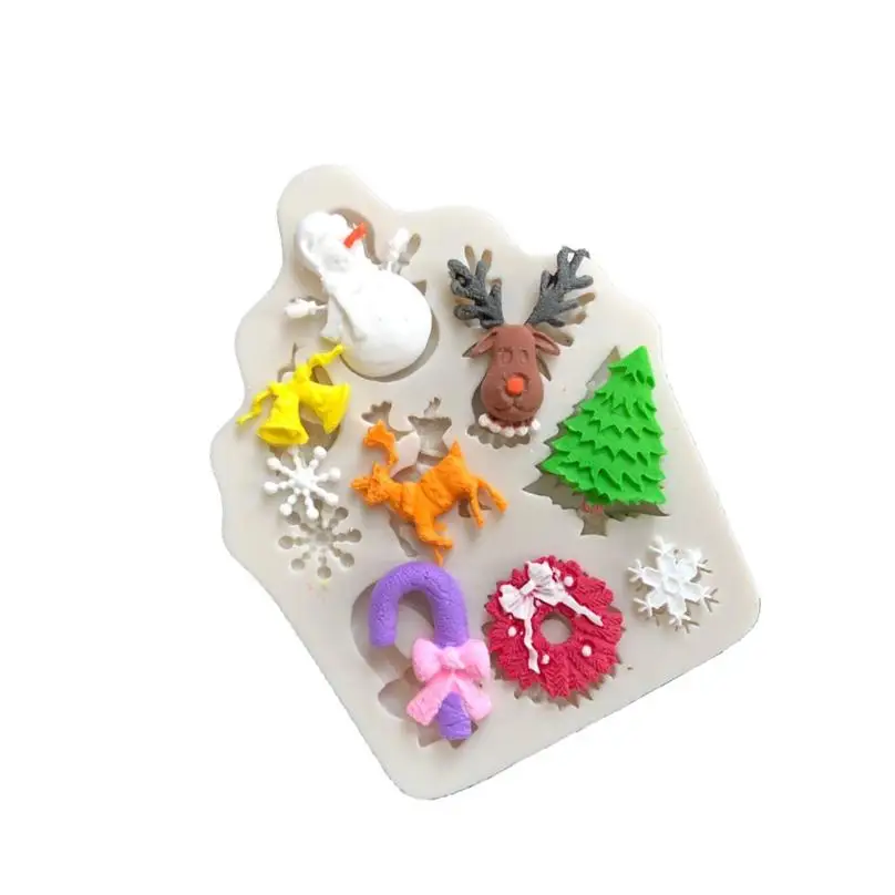 

1 Pcs 3D Christmas Silicone Sugar Turning Mold Cake Chocolate Decoration Baking Mold Tools Cake Baking Accessories
