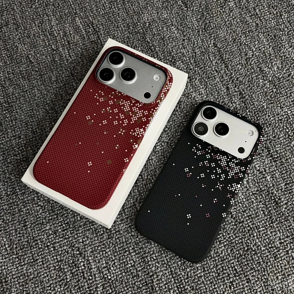 Slim Frameless Carbon Fiber Starry Sky Pattern Case For iPhone 18 17 Air 16 15 14 Plus 13 12 Pro Max For Magsafe Magnetic Cover view 2