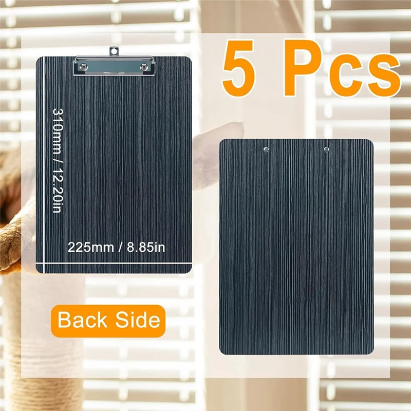 5 عبوات من الحافظة، لوح مشبك الحافظة الخشبية، حافظة بحجم حرف A4، حافظات مذكرة، حافظات ملفات الحبوب الخشبية سهلة الاستخدام