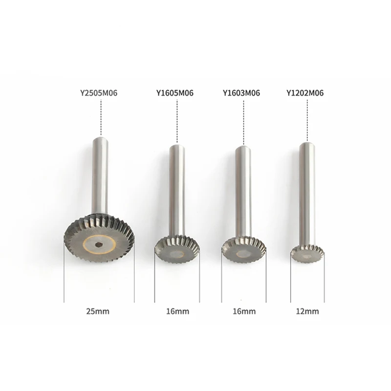 Carbide Rotary File Wood Carving Sanding Tool Tungsten Steel Y-Type 120 ° Disc-Shaped Sanding Head 6mm Handle Y1202M06 Y1603M06