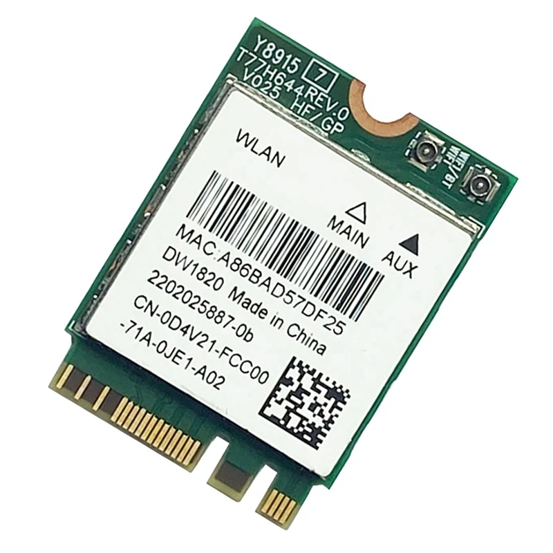 Carte réseau sans fil DW1820 QCNFA344A, 2.4G + 5G, Bluetooth 4.1, NGFF, prend en charge la stérilisation, 11AC