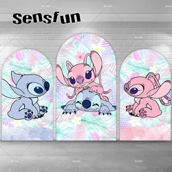 Lilo & Stitch Theme Hawaii Hula Dance Chiara Arch Backdrop Cover for Girls Baby Shower Birthday Party Photography Backgrounds