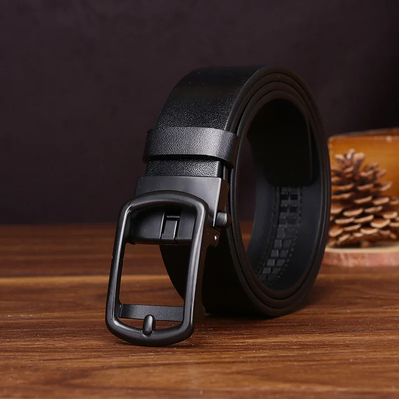 メンズ新デザイン自動バックル本革ベルト第一層牛革多用途ファッションビジネスベルト