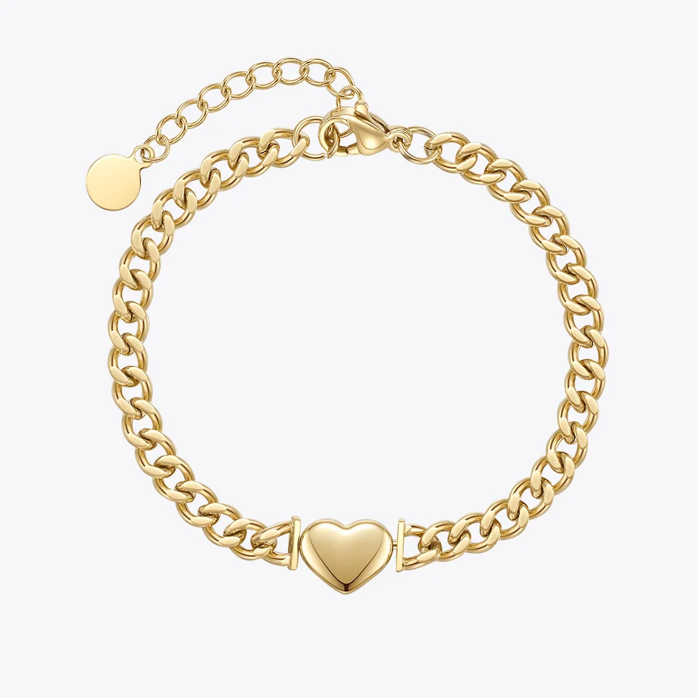 ENFASHION Heart Bracelet For Women Stainless Steel Fashion Jewelry Gold Color Fashion Jewelry Emo Bracelets Pulseras Mujer B2267