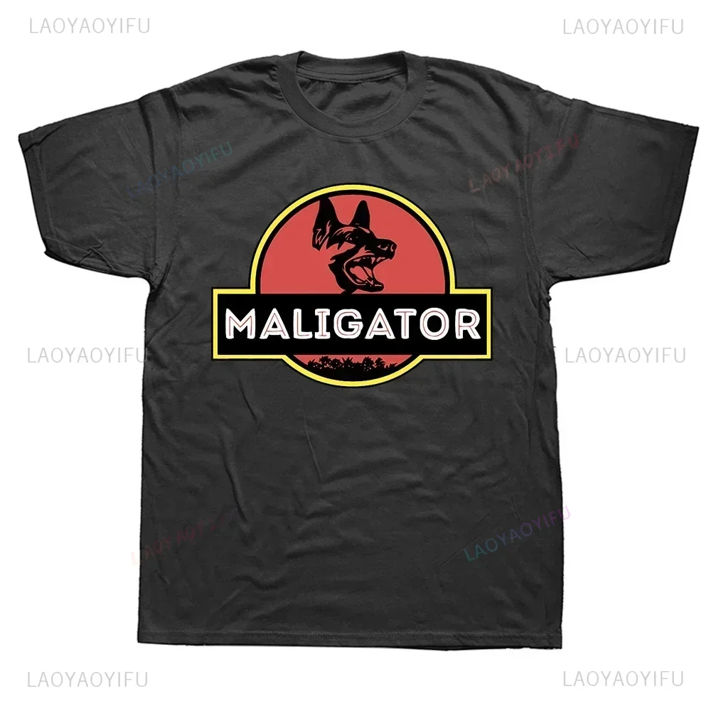 Hot Sale Funny Maligator Belgian Malinois Dog Graphic T Shirts Fashion Casual Basic T-shirts Round Neck Short Sleeve Summer Tees