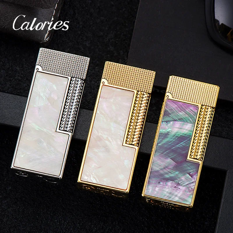 

Brass High end Color Shell Loud Voice Open Fire Inflatable Lighter Side Grinding Wheel Ignition Gas Lighters Smoking Men's Gift