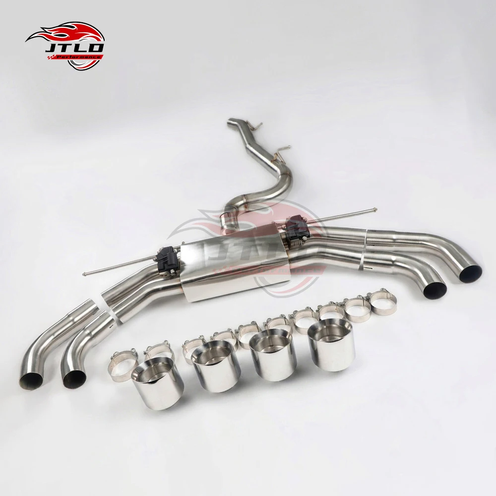 Stainless Steel Valvetronic Catback Exhaust For VW Golf MK8 R 2021-2025, Quad Tips, Smart Valve, Sport Sound