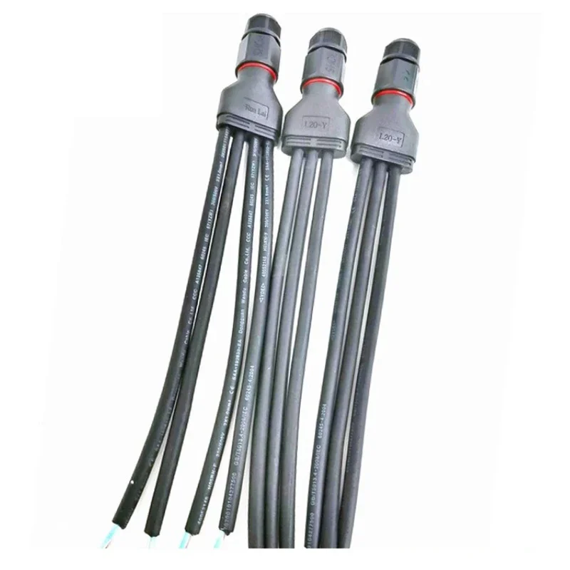 Outdoor 2 3 4 5Pin Y-type Connector Cable Splitter Waterproof  Aviation Plug Wire Y-Shaped 1 to 2/3/4/5/6/7 Connection Line